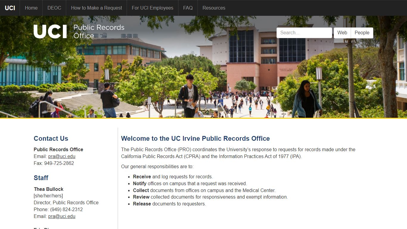 Public Records Office | Public Records Office | UCI